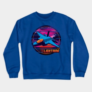 Neon Retro F-35 Lightning Crewneck Sweatshirt